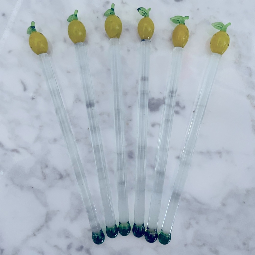 Frederick and Nelson 1960s Glass Lemon Stirrers